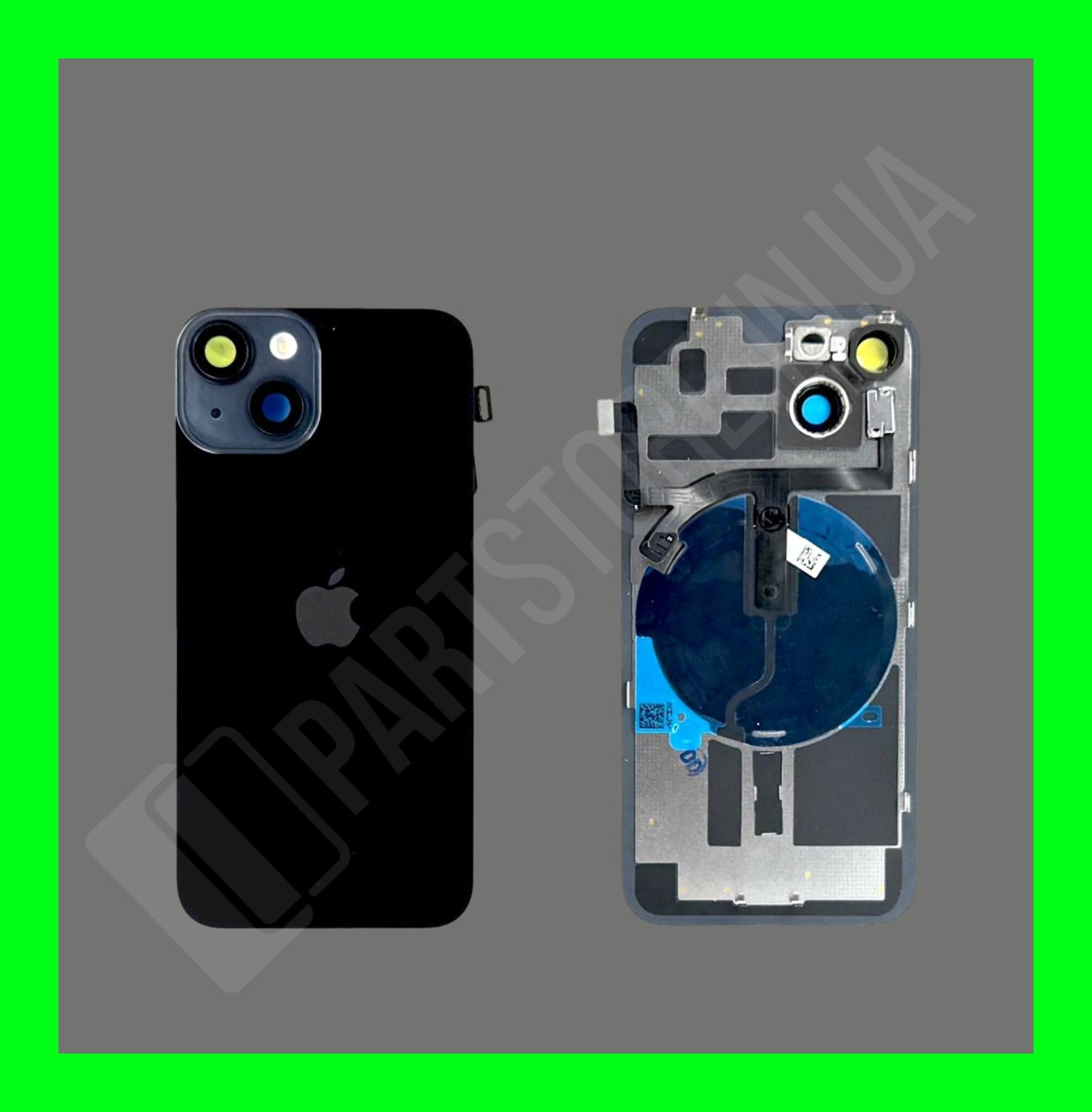 Кришка iPhone 14 Black зі склом камери та NFC кільцем для підтримки бездротової зарядки (оригінальні комплектуючі)