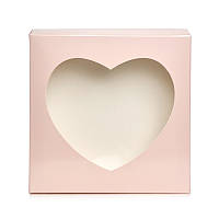 Коробка 15×15×3,5 рожеве серце