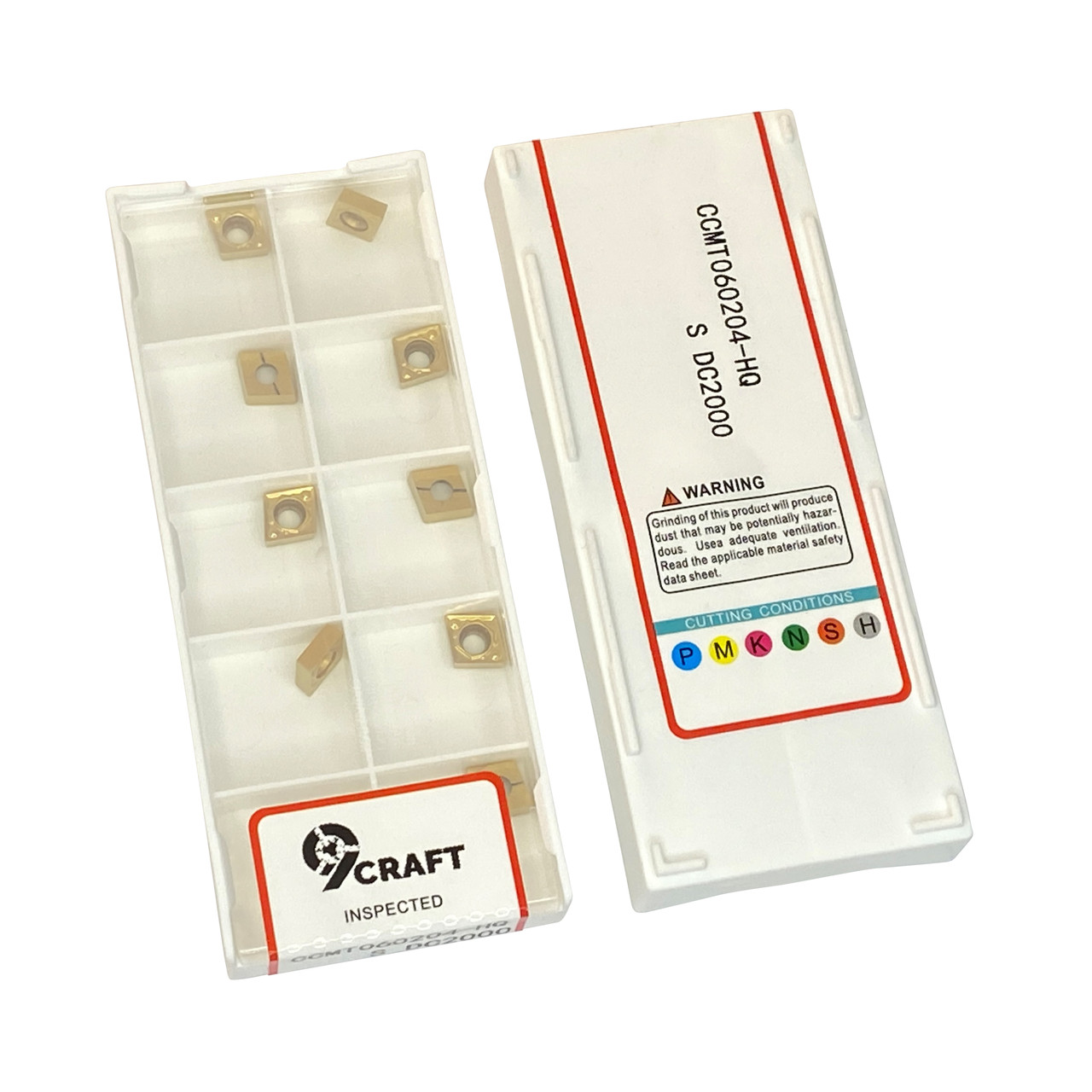 Набір розточувальних/токарних пластин 10 шт 9Craft CCMT060204-HQ DC2000 для вуглецевої сталі
