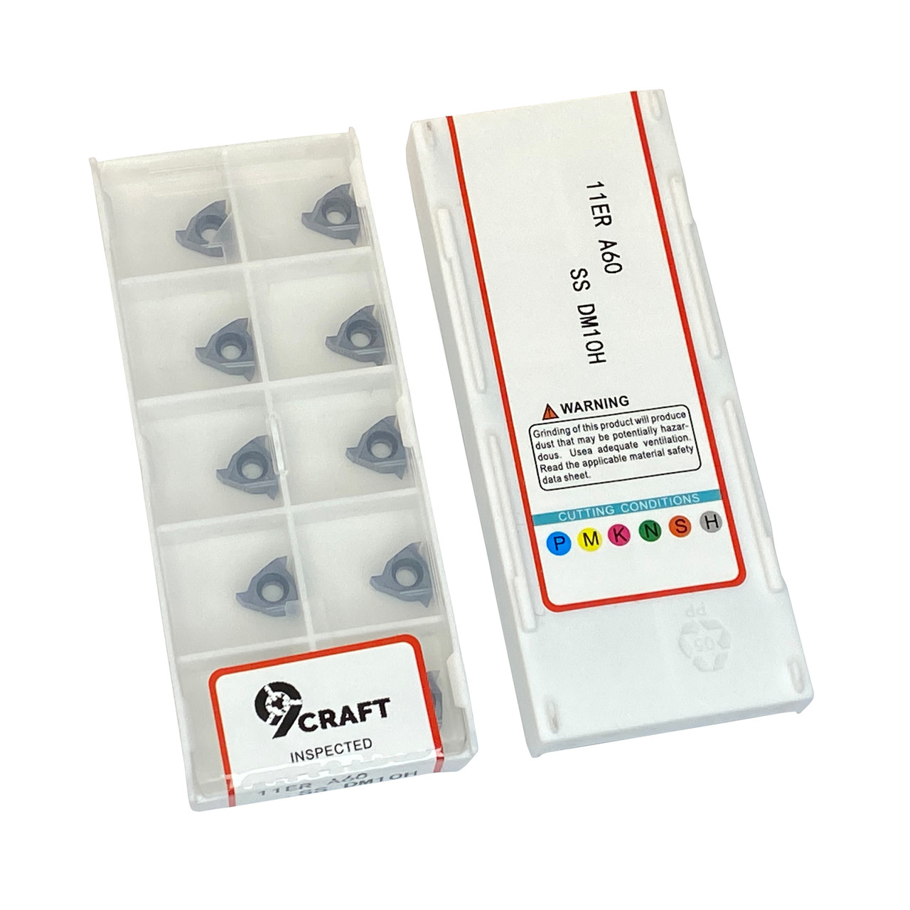 Набір різьбових метричних (60°) пластин 10 шт 9Craft 11ER A60 DM10H для нержавіючої сталі