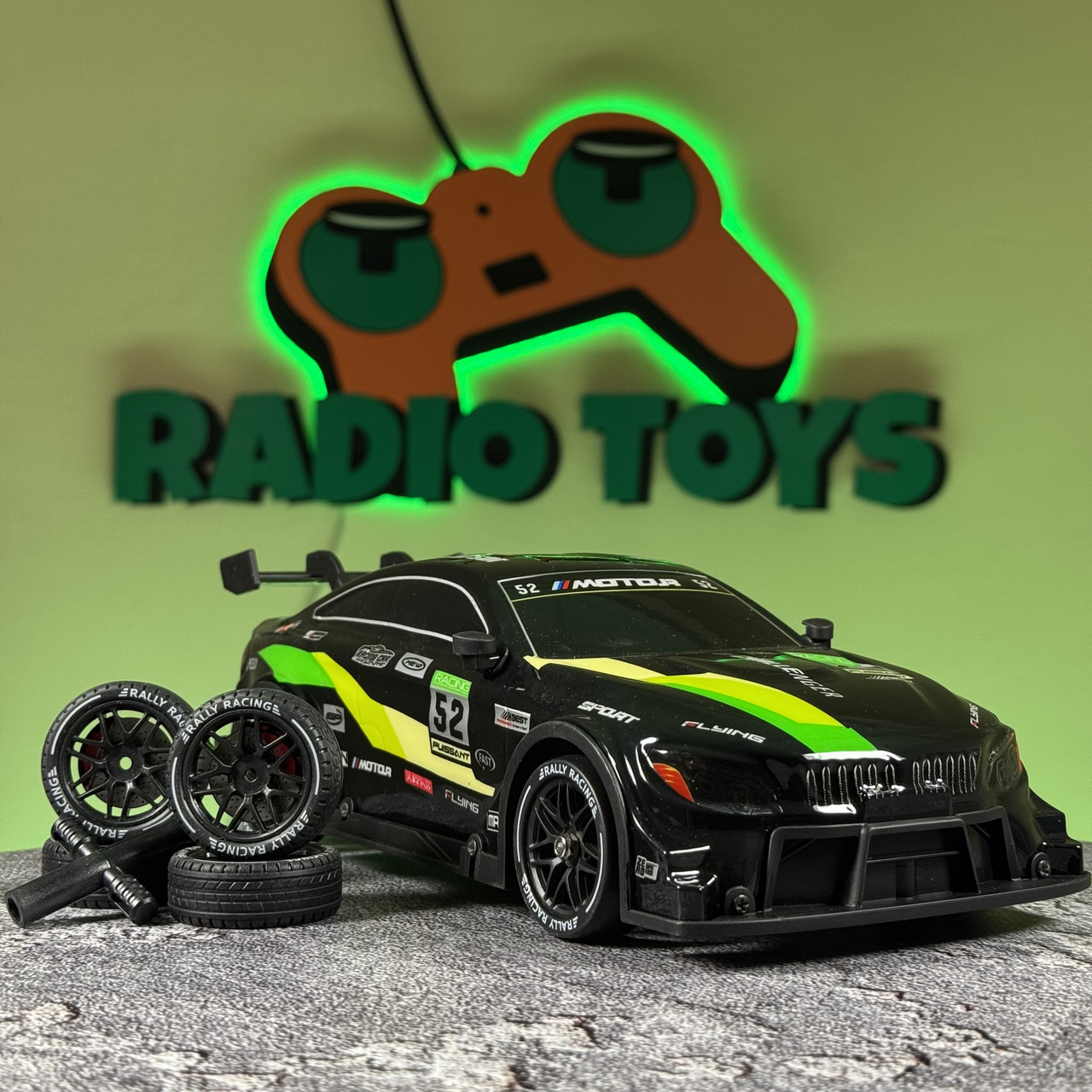 Машинка для дрифту BMW M-POWER Neon на радіокеруванні Чорна | Дрифт машинка БМВ на радіоуправлінні | Машинка на пульті, фото 1