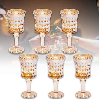 Келих 142 мл з кольорового скла 6 шт. із золотим відтінком JY8010J в 1 упаковці 6 шт