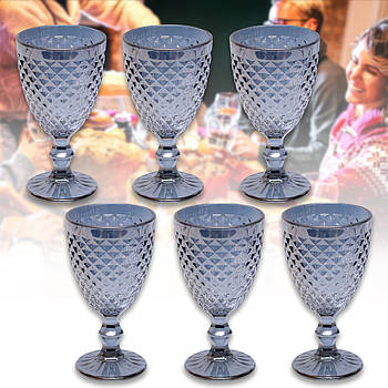 Келих 200 мл з чорним відтінком з кольорового скла T0202B Упаковка 6 шт.