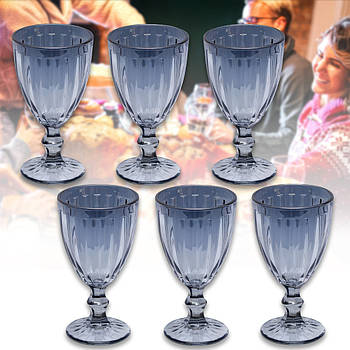 Бокал із чорним відтінком із кольорового скла на 200 мл T0203B Упаковка 6 шт.