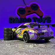 Машинка для дрифту Porsche POWER Neon на радіокеруванні Жовта | Дрифт машинка на пульті управління Машинка на радіоуправлінні, фото 4