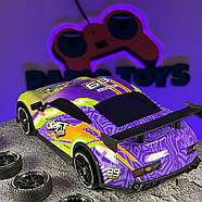 Машинка для дрифту Porsche POWER Neon на радіокеруванні Жовта | Дрифт машинка на пульті управління Машинка на радіоуправлінні, фото 8