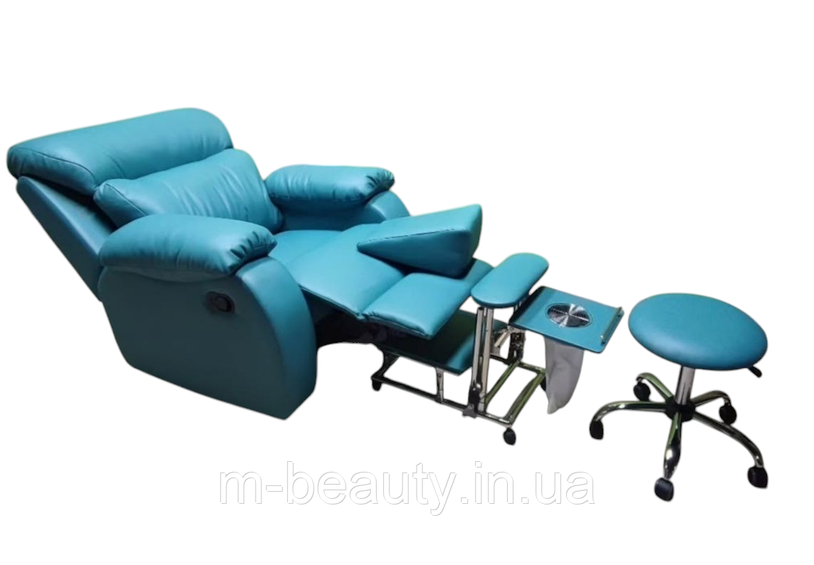 Педикюрний комплект 4-в-1 меблі для педикюру підставки педикюрні та розкладний реклайнер Комфорт_BR, фото 1