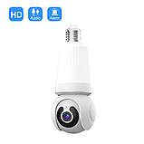 Розумна Wi-Fi камера Q26 V380Pro 2 в 1 камера + LED-лампа, цоколь E27, 3 МП, нічне бачення, двосторонній зв'язок, фото 7