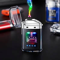 USB-запальничка електронна електроімпульсна FOGSON XH206 чорна прозора (GS-177255)