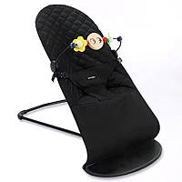 Дитячий шезлонг ( крісло-качалка) чорний + ДУГА З ІГРАШКАМИ