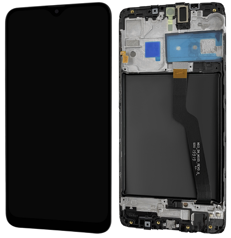 Дисплей (екран) для Samsung A105FN Galaxy A10 Dual Sim + тачскрин, чорний, з передньою панеллю, фото 1