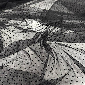 Сітка Флок Горох 0,6 см Чорний