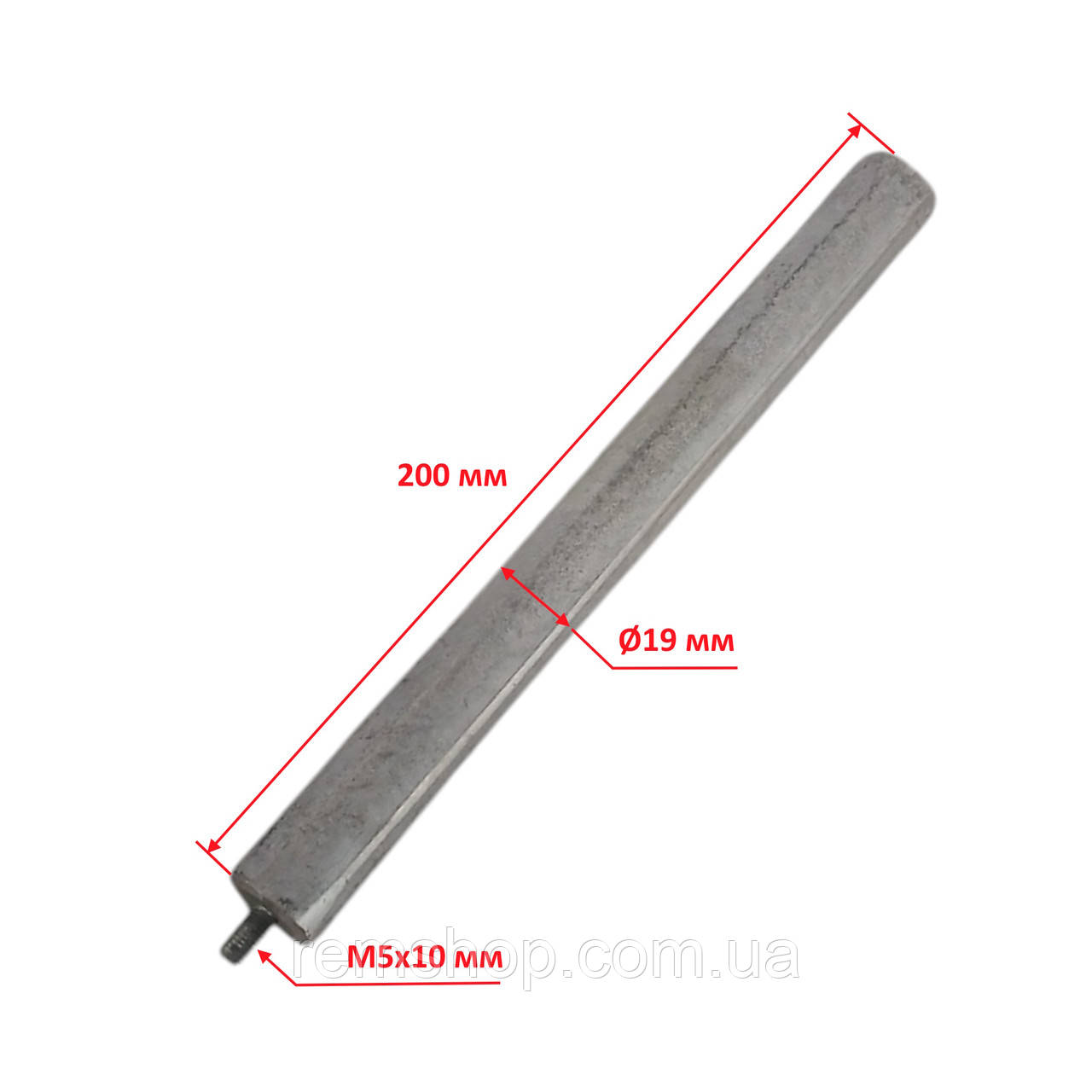 Магнієвий анод для бойлера, різьба М5, Ø19/L=200 мм, Kawai