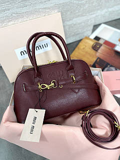 Сумка жіноча Miu Miu Aventure Nappa Leather бургунді