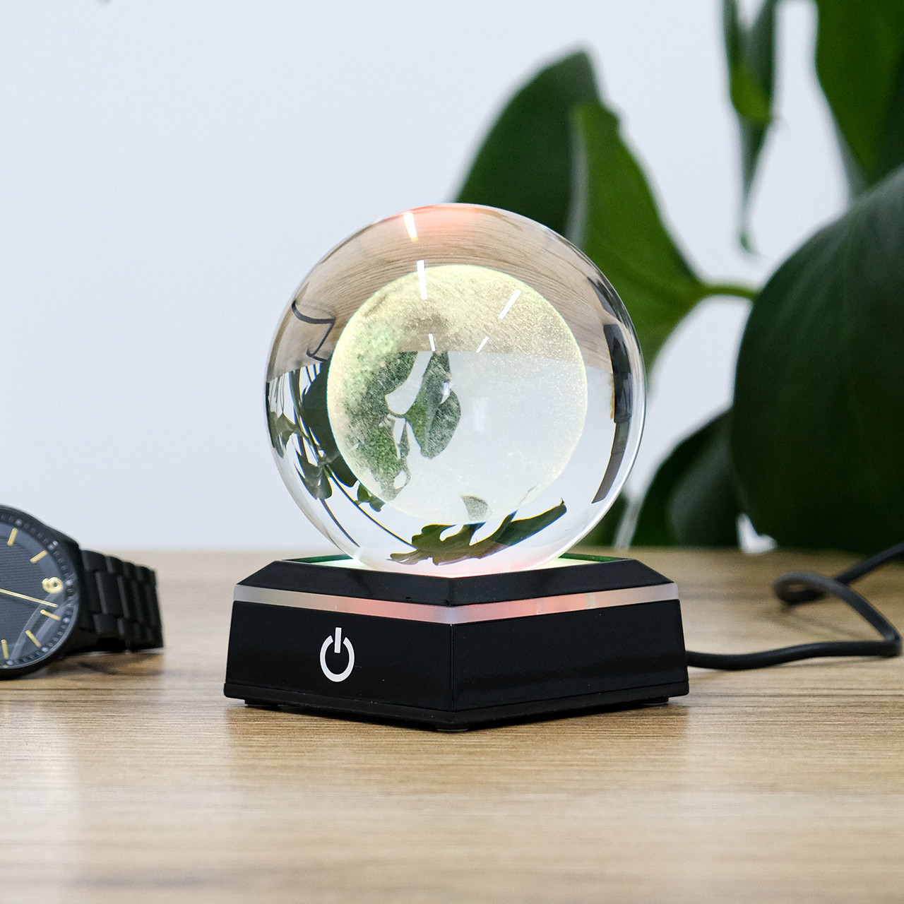 3D Лазерна кришталева сфера Місяць з LED підсвічуванням та USB 14*5 см Гранд Презент MH-Q0199-3-8D, фото 1