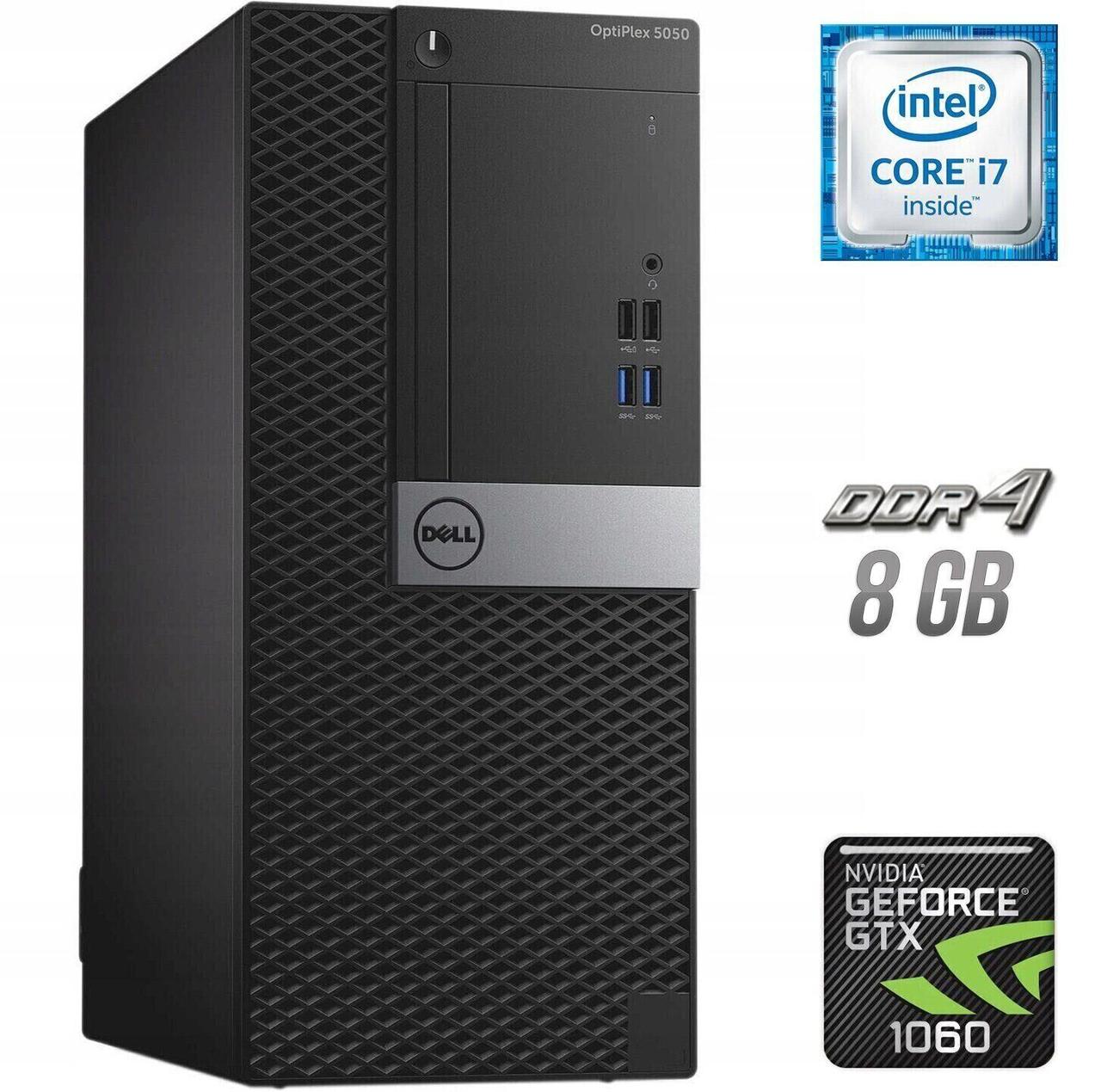 Ігровий ПК Dell OptiPlex 5050 MT/ Core i7-6700/ 8 GB RAM/ 250 GB SSD + 1000 GB HDD/ GeForce GTX 1060 6GB