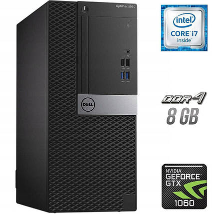 Ігровий ПК Dell OptiPlex 5050 MT/ Core i7-6700/ 8 GB RAM/ 250 GB SSD + 1000 GB HDD/ GeForce GTX 1060 6GB, фото 1