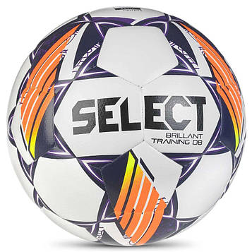 М'яч футбольний Select BRILLANT TRAINING DB v24 білий, фіолетовий Уні No4 (Оригінал) 086414-096/4