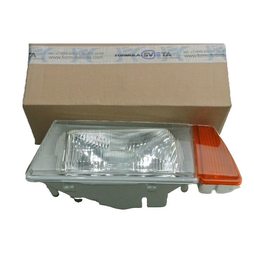 Фара ВАЗ 2108, 2109, 21093, 21099 (жовтий поворот) сірий корпус ліва (вир-во Формула світла)