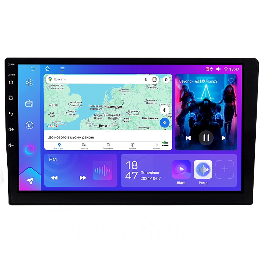 Магнітола 10 дюймів DriveX A-1001 QLED, Android 10, 2/32 ГБ, 4 ядра, Bluetooth, GPS, CarPlay, Android Auto, фото 1