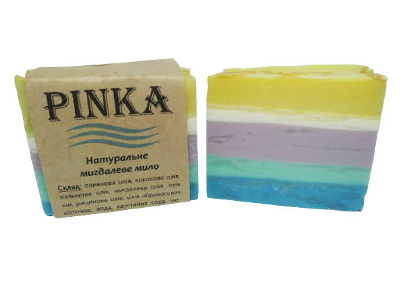 Натуральне мигдальне тверде мило ручної роботи 100 г Pinka
