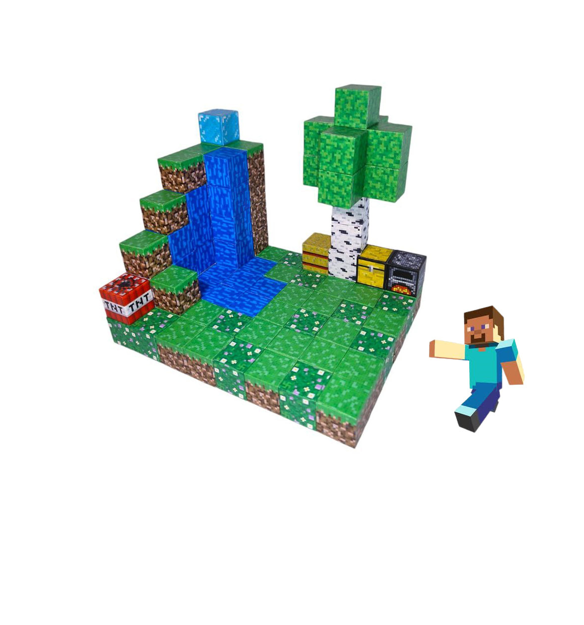Магнітний конструктор Майнкрафт Minecraft Водоспад (93 блока)