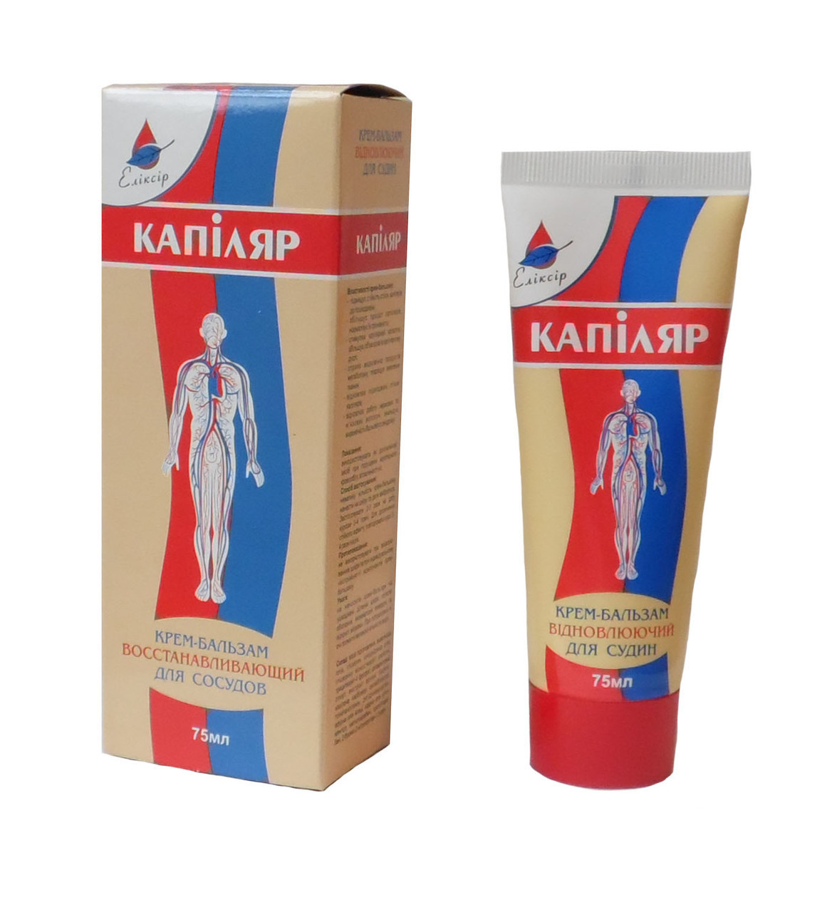 Крем бальзам Капіляр відновлюючий для судин 75 мл Elixir