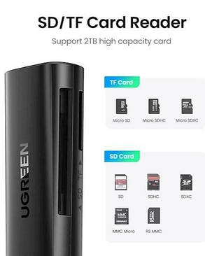 Кардрідер UGREEN CM264 USB 3.0 SD/MicroSD (60722), фото 3