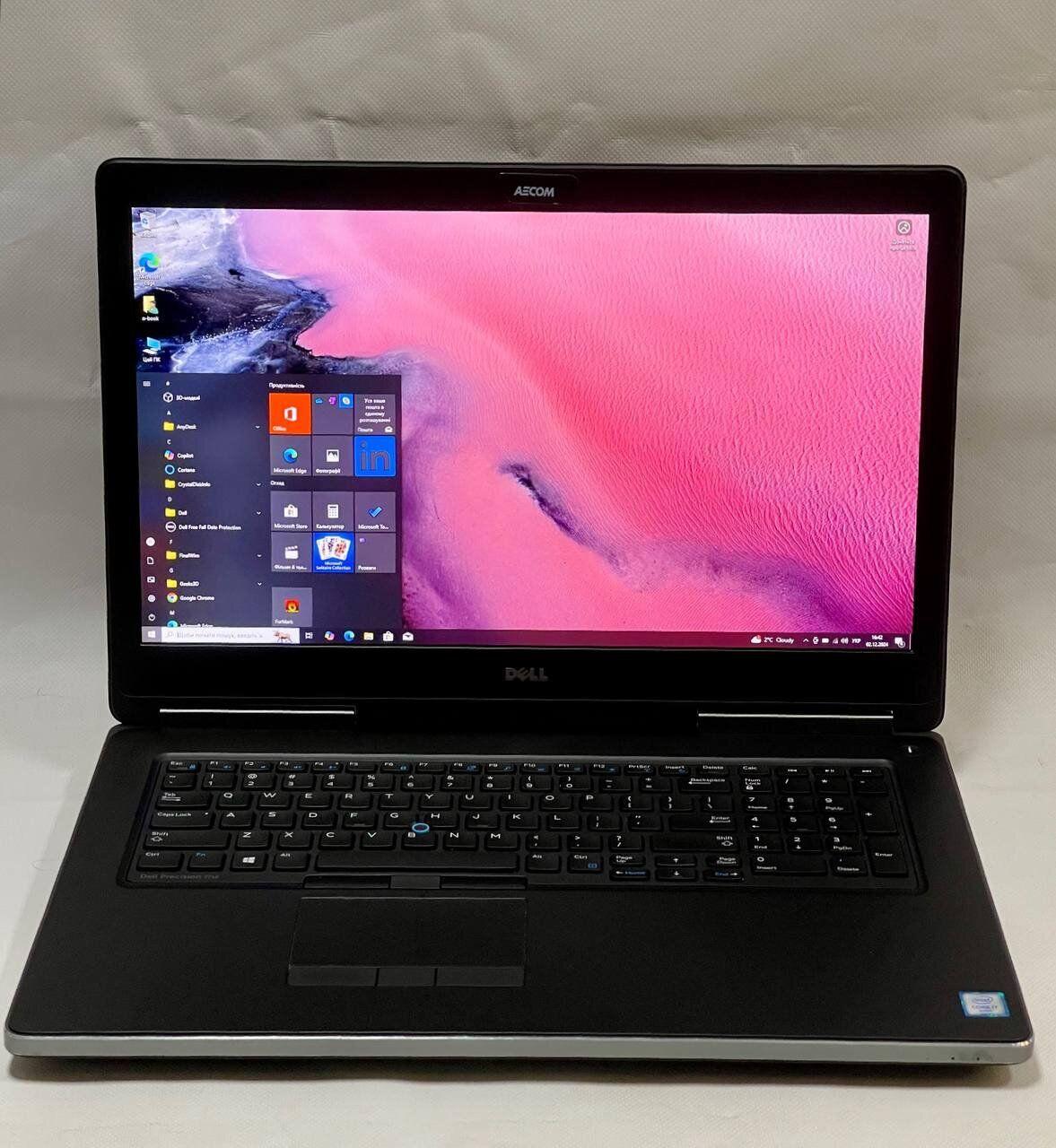 Б/в Ноутбук Б-клас Dell Precision 7710 17.3" 1920x1080| i7-6920HQ| 32GB RAM| 512GB SSD+1000GB HDD| Quadro M4000M 4GB