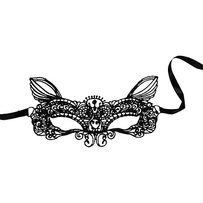 Ажурна маска на очі з вушками чорного кольору Easy Life BDSM Desire Talla