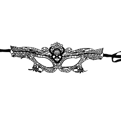 Ажурна маска на очі візерунчаста чорного кольору Easy Life BDSM Desire Talla