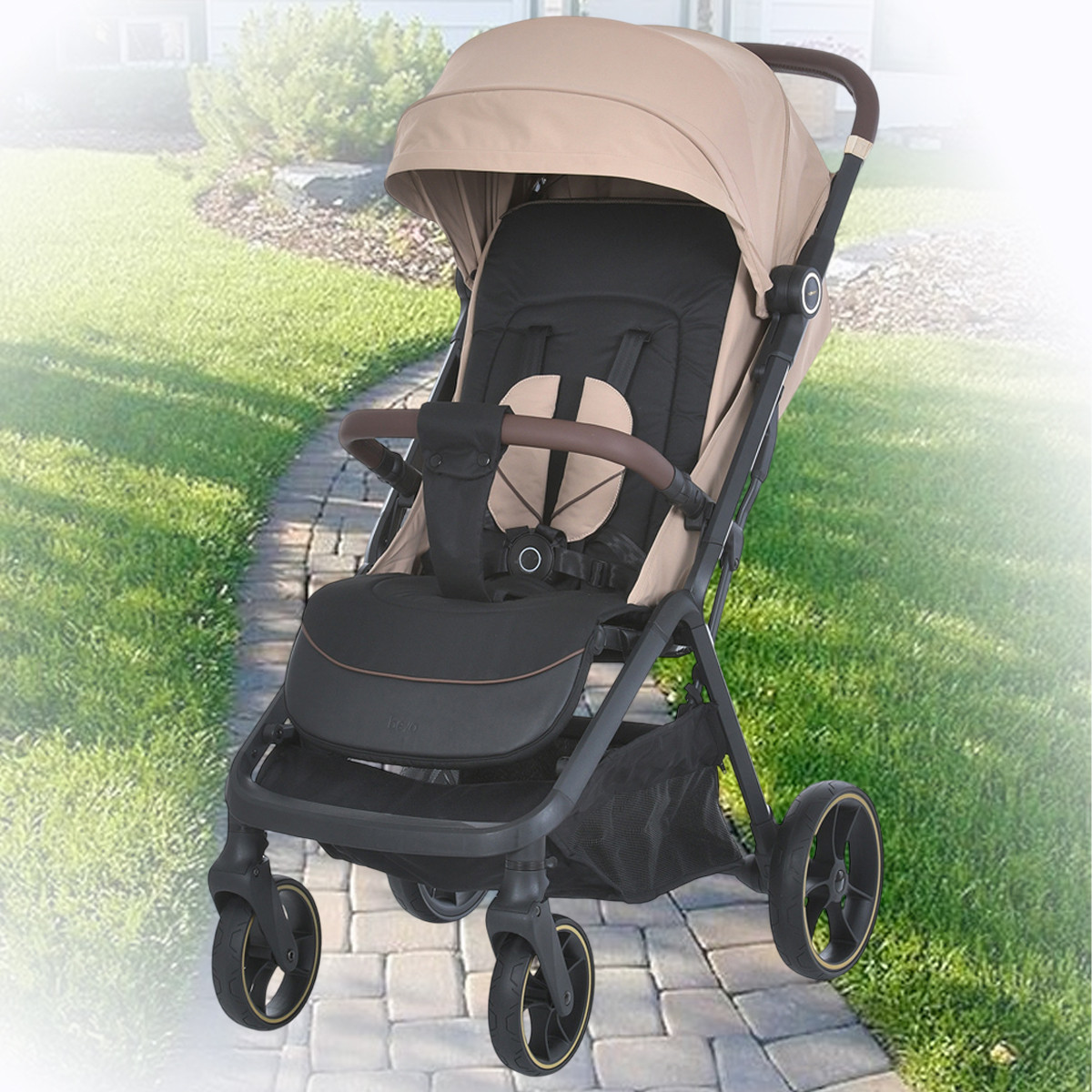 Прогулянковий дитячий візок з регулюванням ручки El Camino BEYA ME 1127-G Beige Бежевий, фото 1