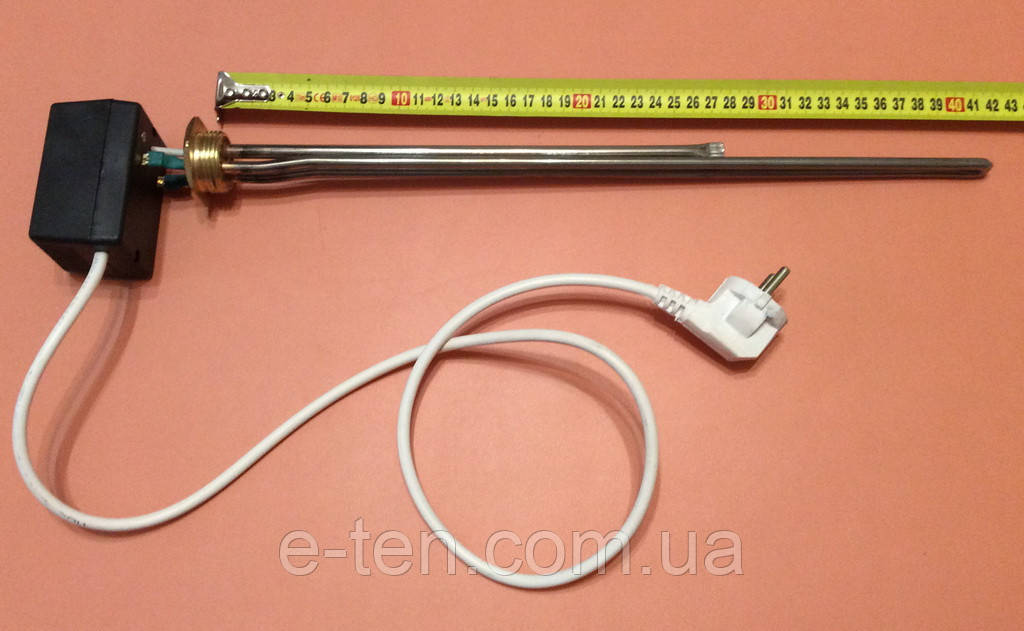 Тен батарейний нержавійка 1200W (Туреччина) / різьба 1" для алюмінієвих батарей з ЦИФРОВИМ терморегулятором DALAS, фото 1