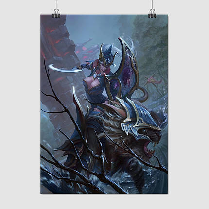 Плакат "Дота 2, Луна, Місячна наїзниця, Moon Rider, Luna, Dota 2", 60×43см, фото 1