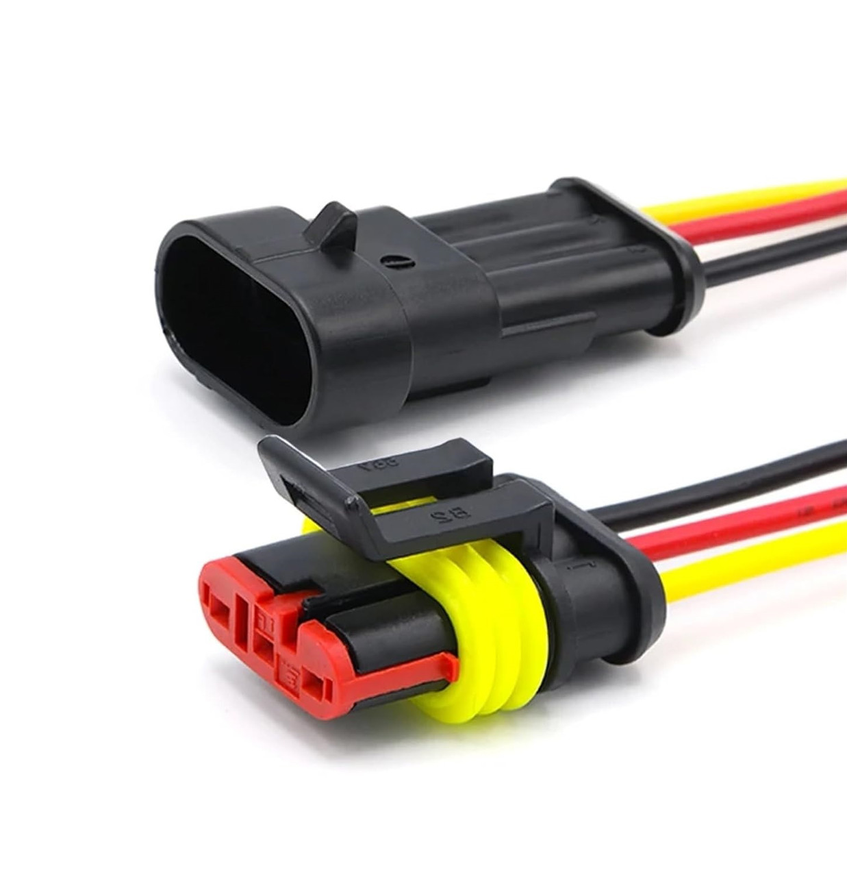Конектори AMP Superseal 3pin, пара M+F, водостійкі для авто з кабелями AWG18