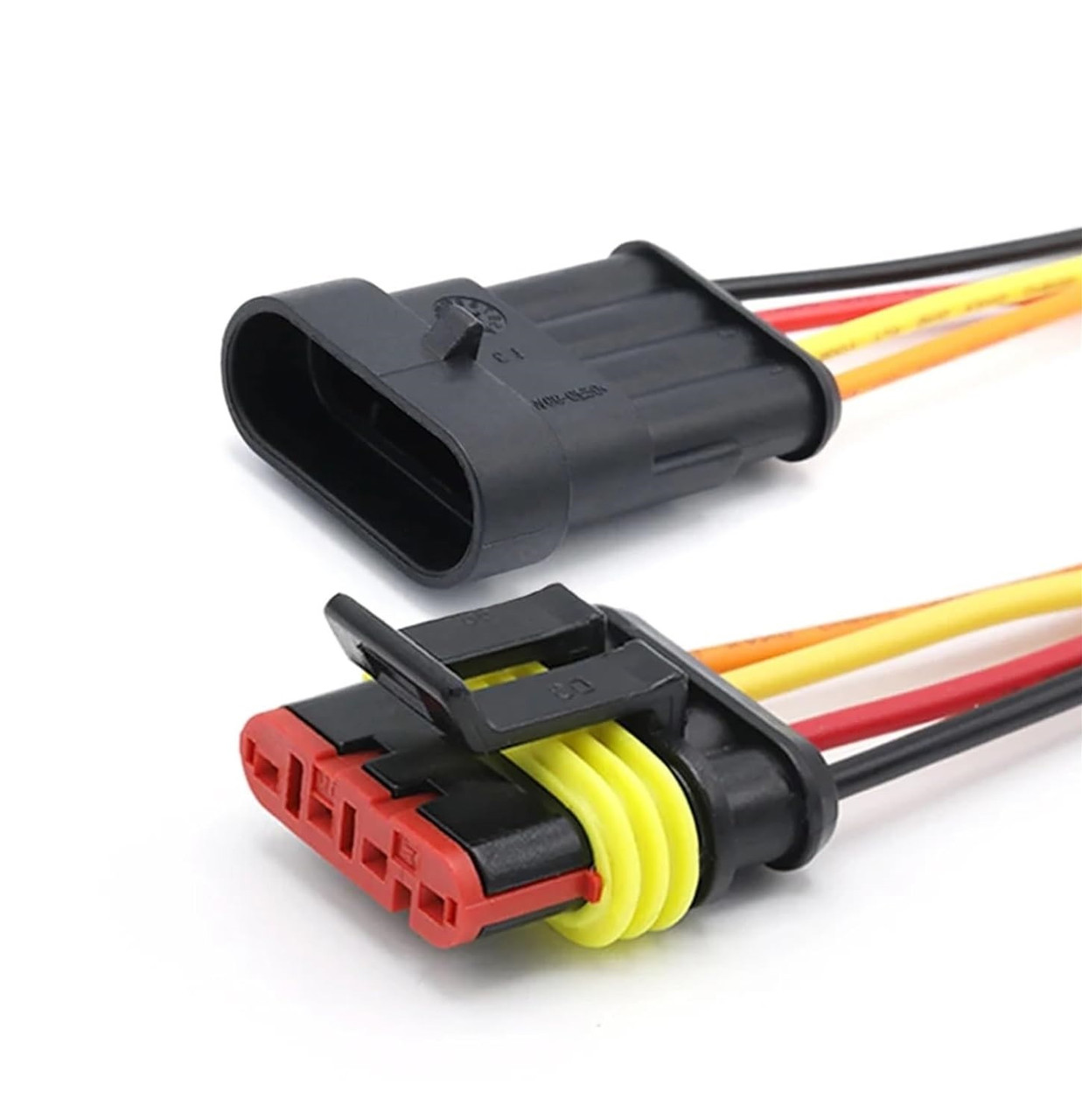 Конектори AMP Superseal 4pin, пара M+F, водостійкі для авто з кабелями AWG18