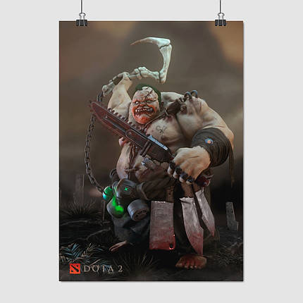 Плакат "Дота 2, Пудж, Pudge, Dota 2", 60×43см, фото 1