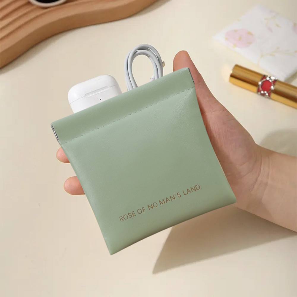 Косметичка для зберігання аксесуарів портативна, футляр для дрібниць на магнітній кліпсі, зелений 5032233, фото 1