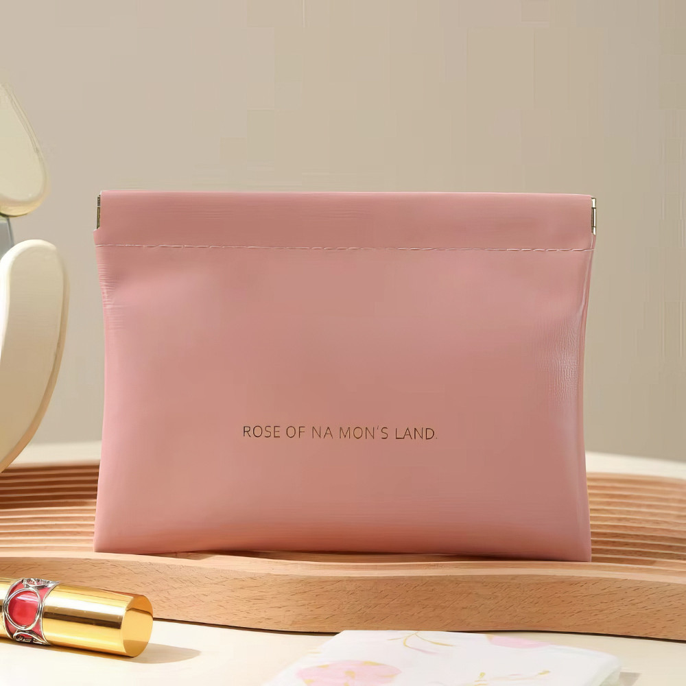 Косметичка для зберігання аксесуарів портативна, великий футляр для дрібниць на магнітній кліпсі, рожевий 5032237, фото 1