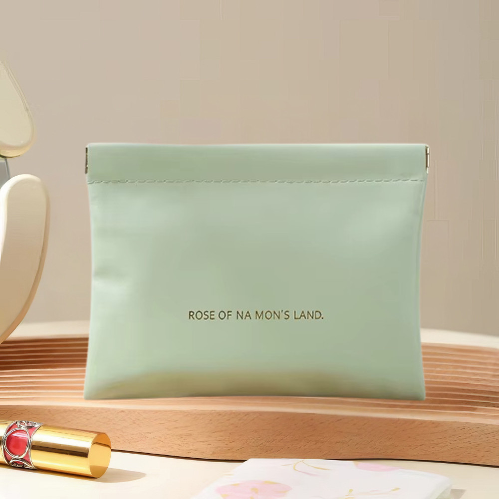 Косметичка для зберігання аксесуарів портативна, великий футляр для дрібниць на магнітній кліпсі, зелений 5032238