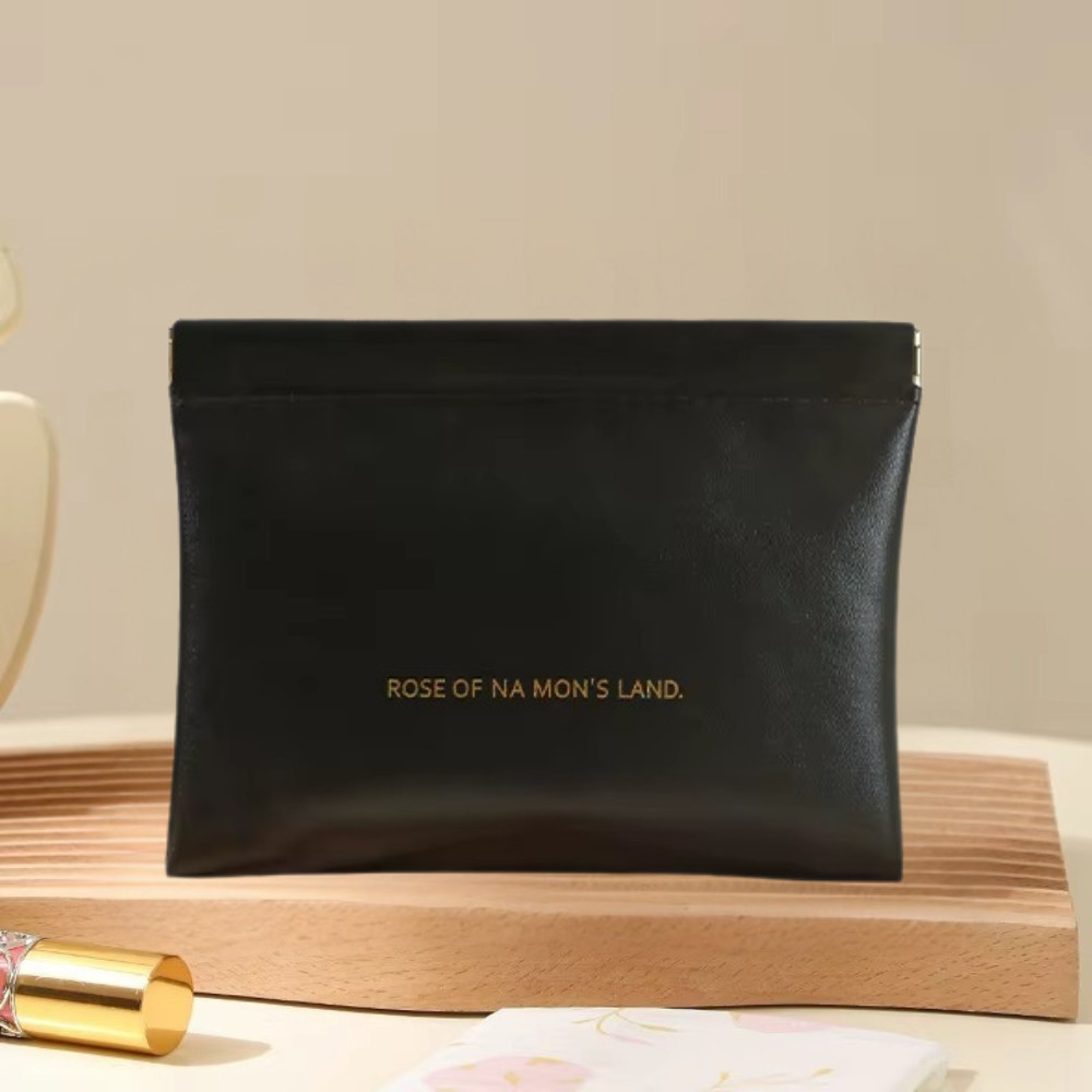 Косметичка для зберігання аксесуарів портативна, великий футляр для дрібниць на магнітній кліпсі, чорний 5032240, фото 1