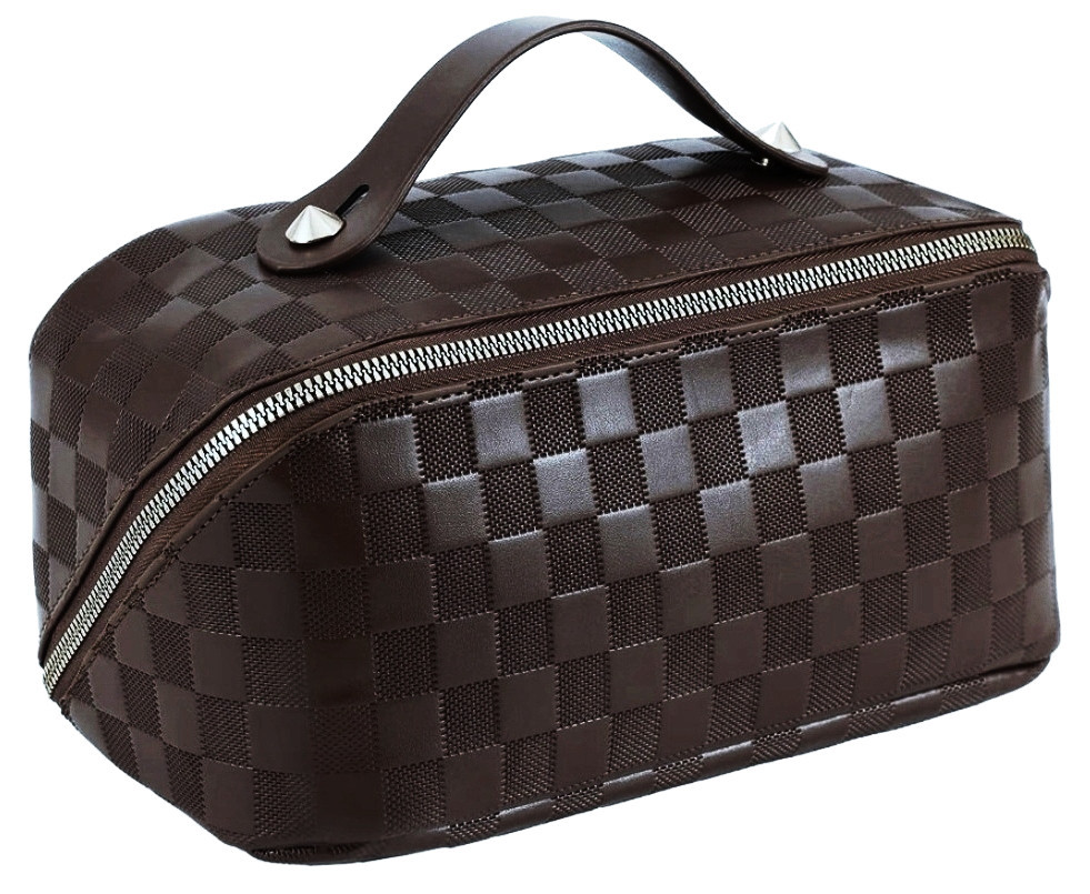 Жіноча косметичка із еко шкіри Edibazzar темно-коричнева 4999041