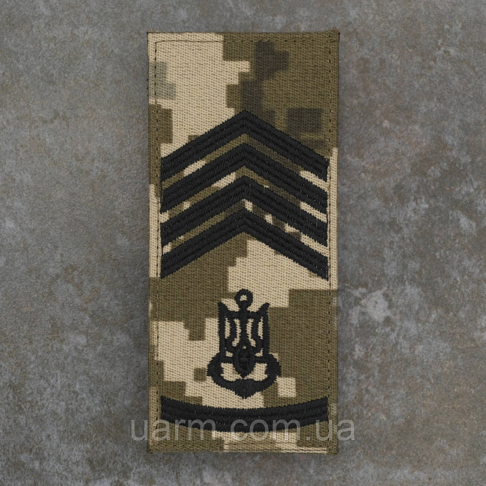 Погон ВМС головний корабельний старшина піксель 10 х 5 см, фото 1