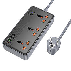 Мережевий подовжувач BOROFONE BAC3A Roy 3 position socket(PD20W/1C3A)(EU) Black