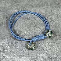 Гумка для волосся- (потрійна, блакитна) Намистина, арт 06141, 1 шт, Блакитний