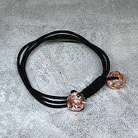 Гумка для волосся- (потрійна, чорна) Намистина, арт 015204, 1 шт, Чорний