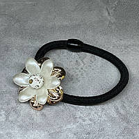 Гумка для волосся-  Подвійна квітка, арт 02294, 1 шт, Чорний