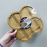 Дошка для подачі страв бамбукова 4 секції 22х22х1,5 см Eurogold 7112901415, фото 2