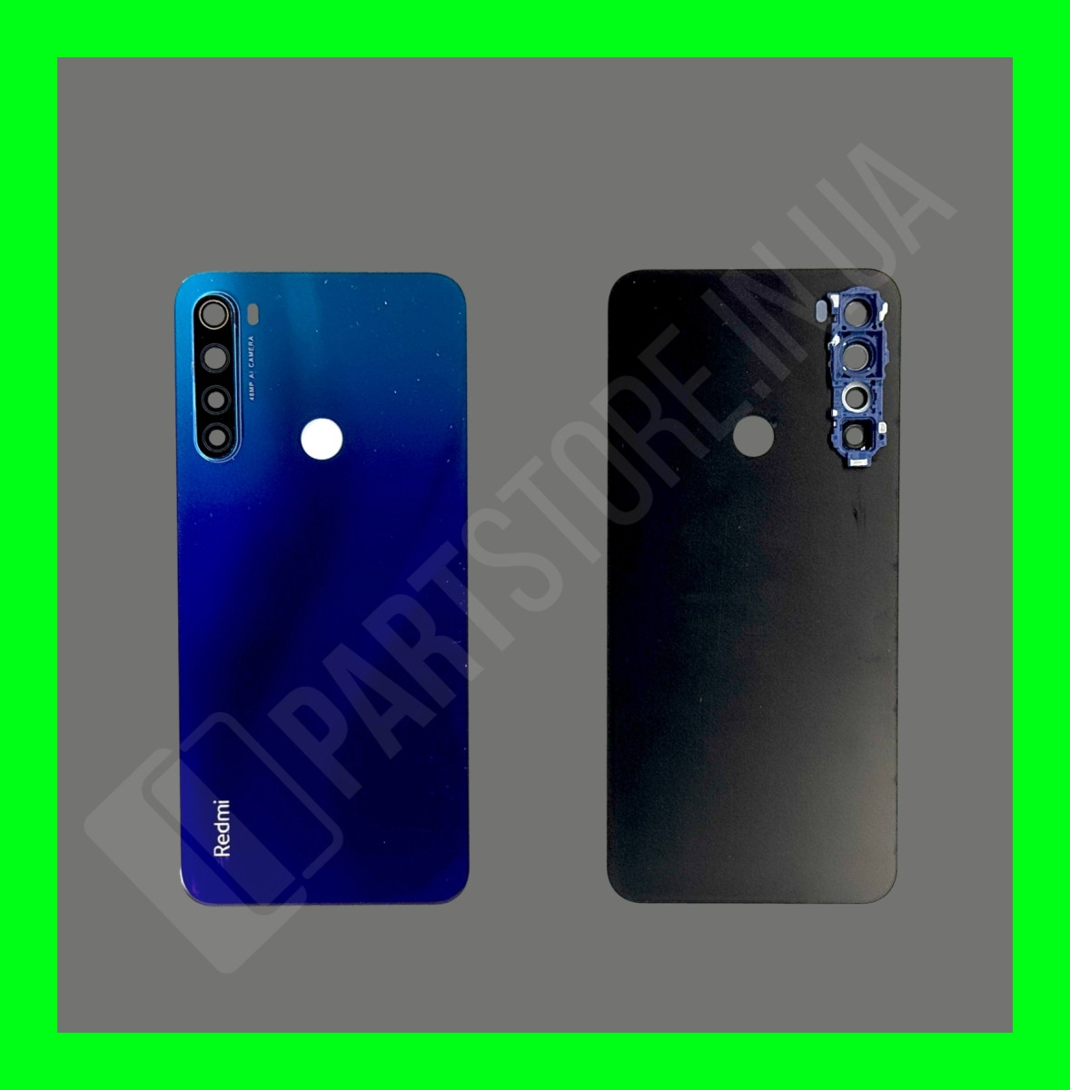 Кришка Xiaomi Redmi Note 8 Blue зі склом камери