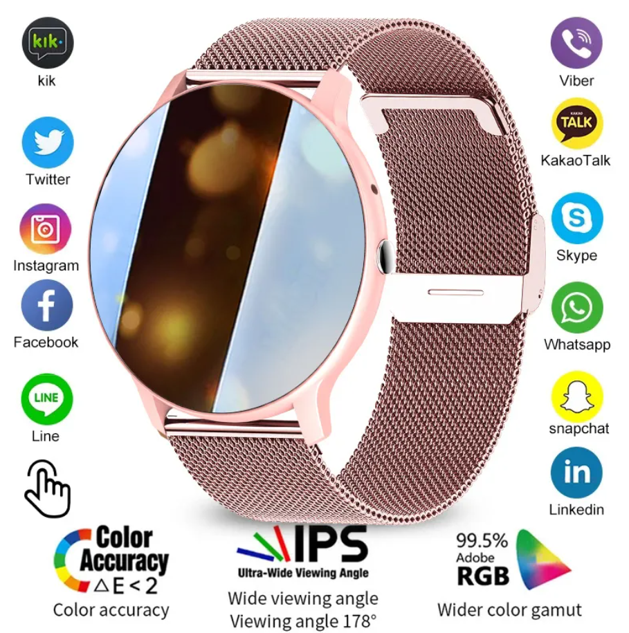 Смарт годинник круглий водонепроникний спортивний LIGE для Android, IOS Розумний годинник фітнес браслет